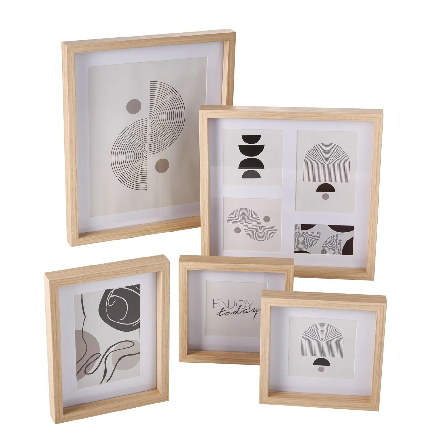 5er Set Bilderrahmen, natur