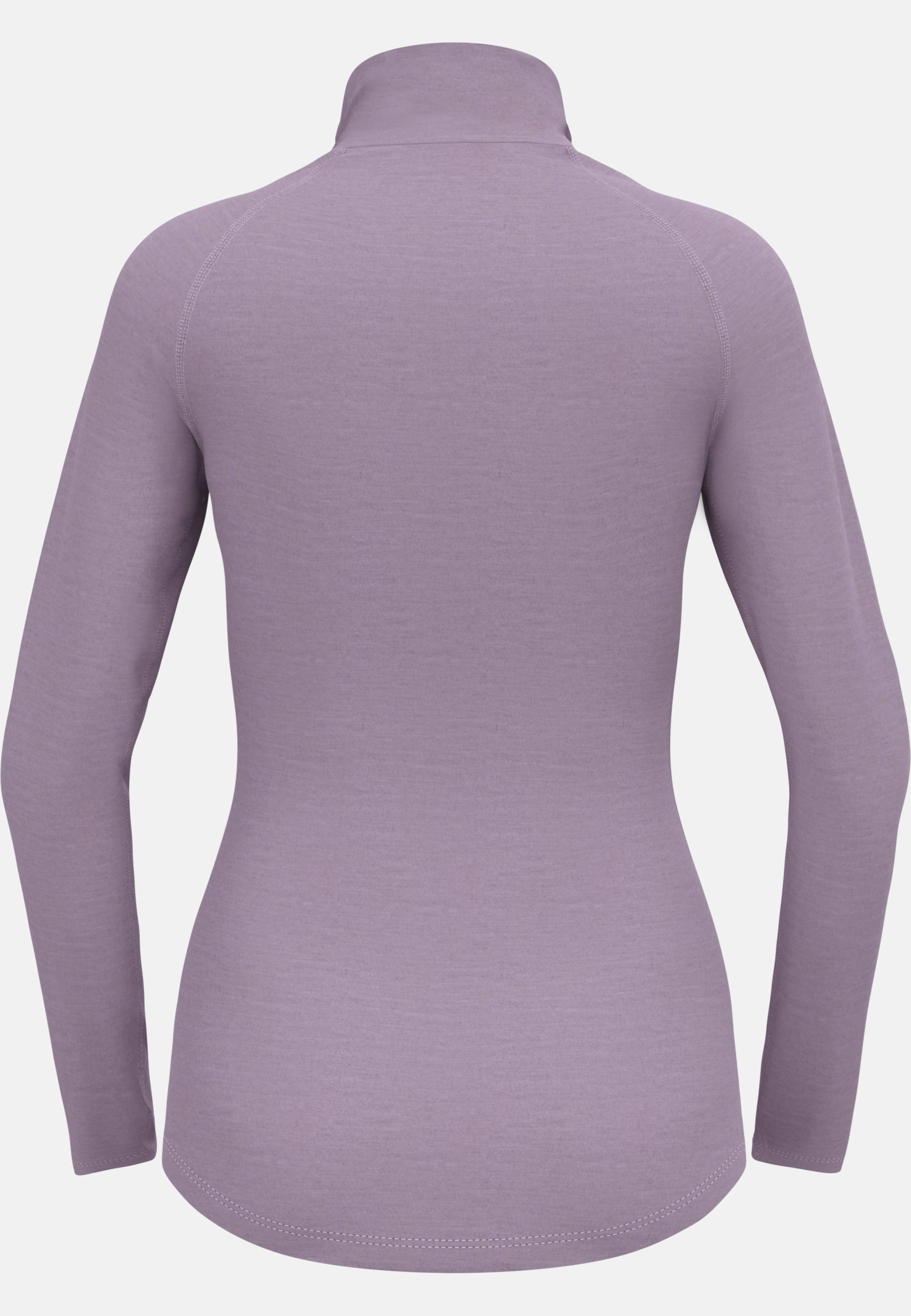 Natural Performance Wool 150 Base Layer Half Zip in misty lilac - gray ridge melange