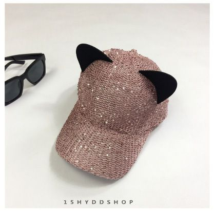 FROME - Baseballpet met kattenoren en pailletten