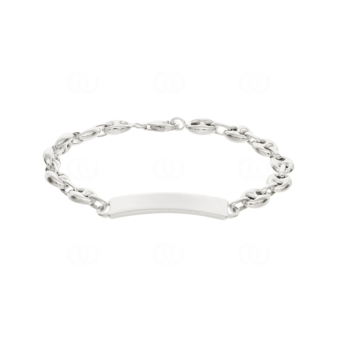 Gravurarmband Schiffsanker 925 Silber rhodiniert 7.0mm
