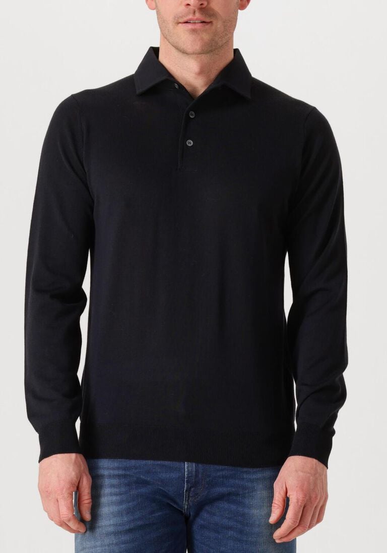 blauwe filippo de laurentiis trui polo ml paramontura r.merino