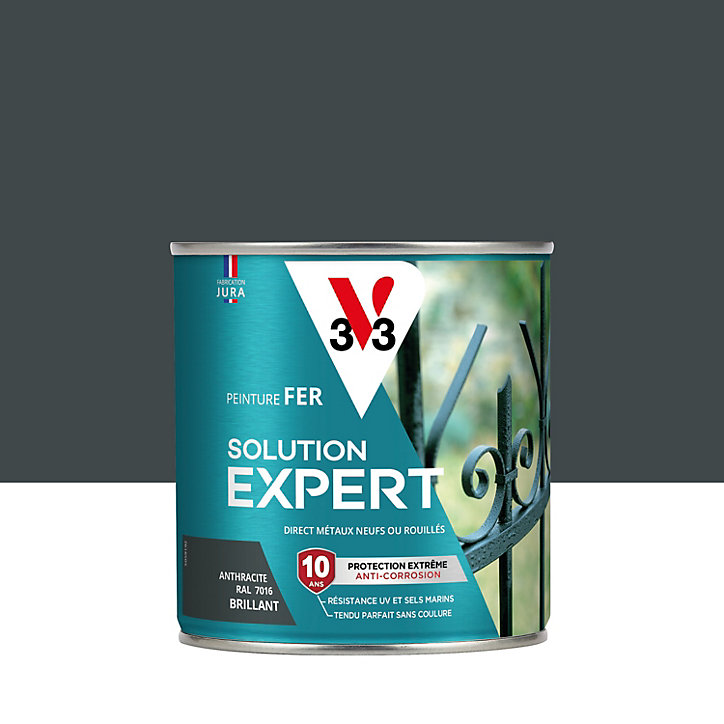 Peinture extérieure fer Solution expert anthracite brillant V33 500ml