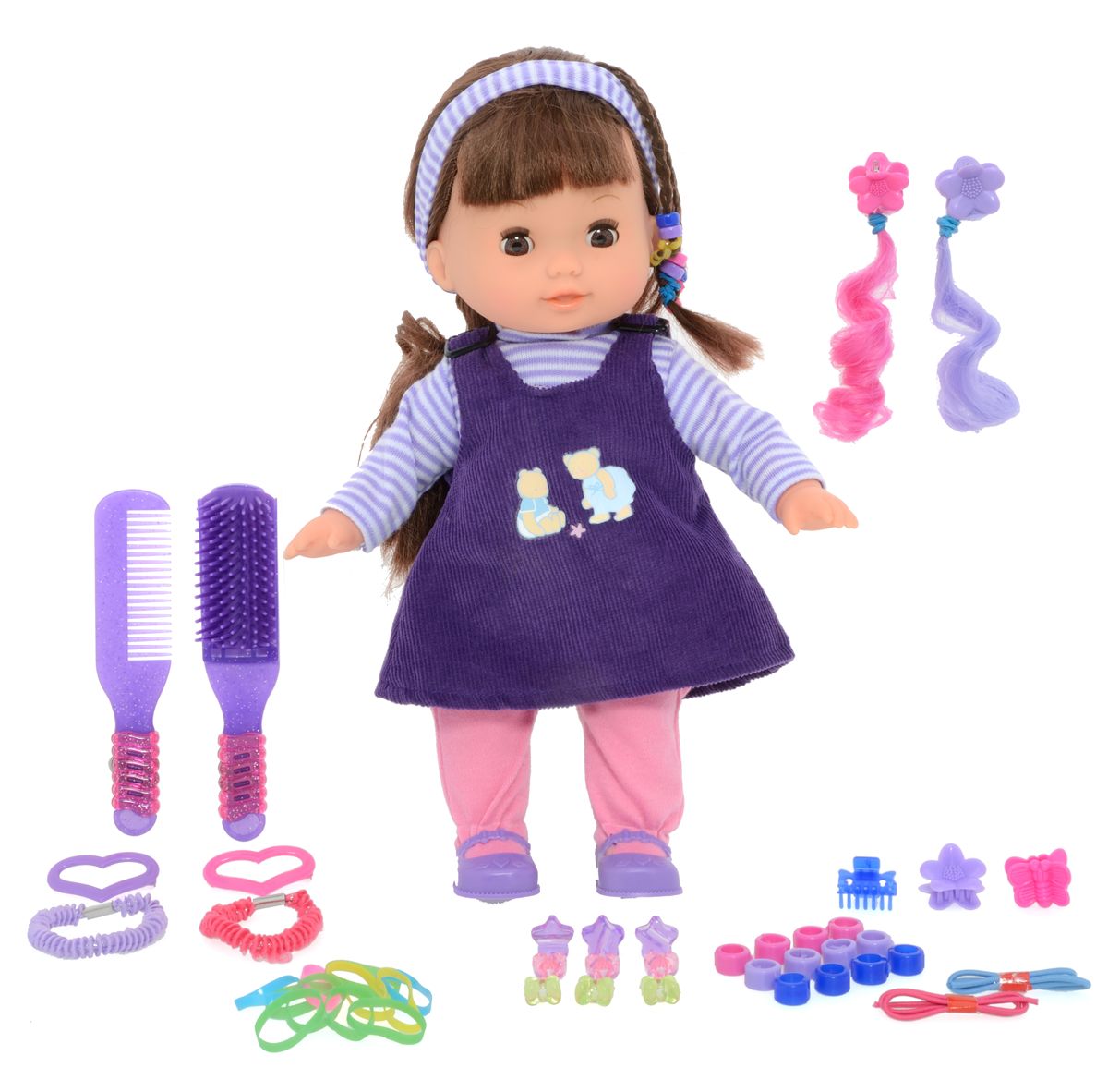 Poupée mode aux longs cheveux avec accessoires