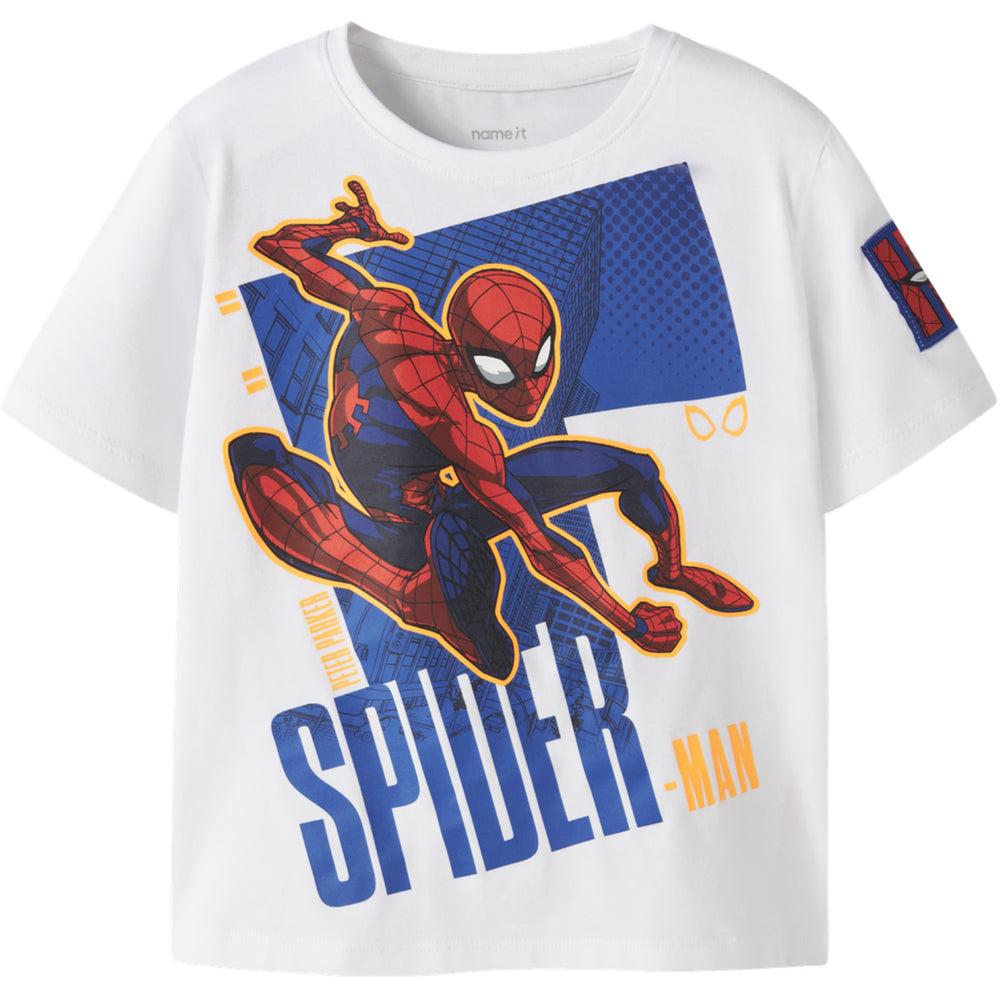 Køb Name It Bright White Nmmajit Spider Nreg Ss Top Box Mar
