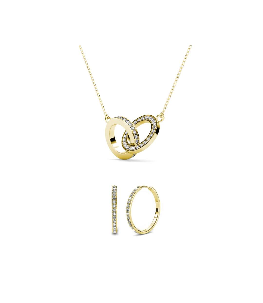 Parures Chic Circle Twin - Or Rosé et Cristal