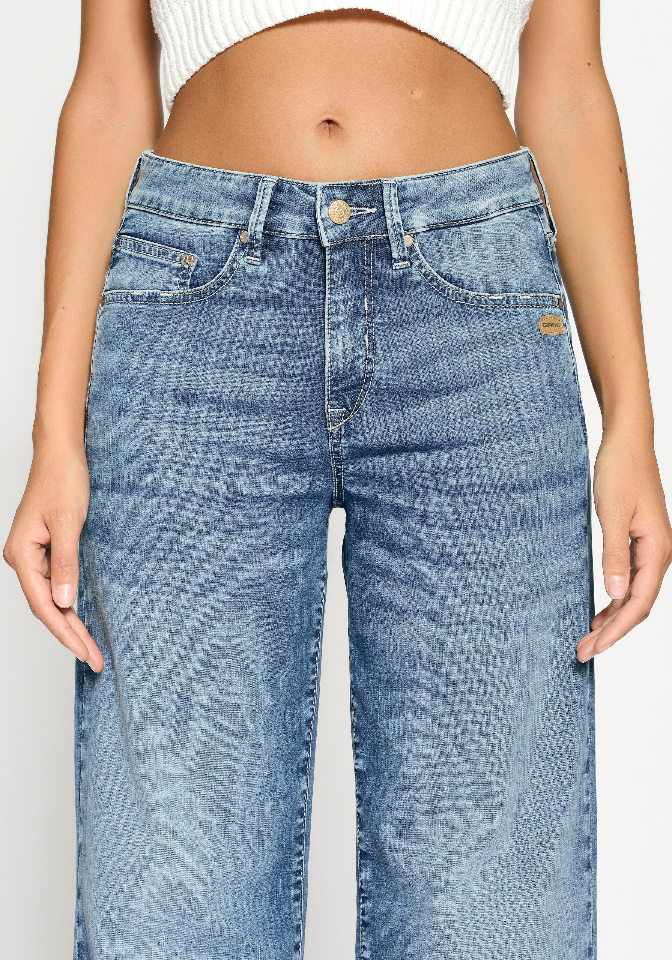 GANG Weite Jeans »94CARLOTTA«, weiter Fit im bodenlangen Palazzo-Style