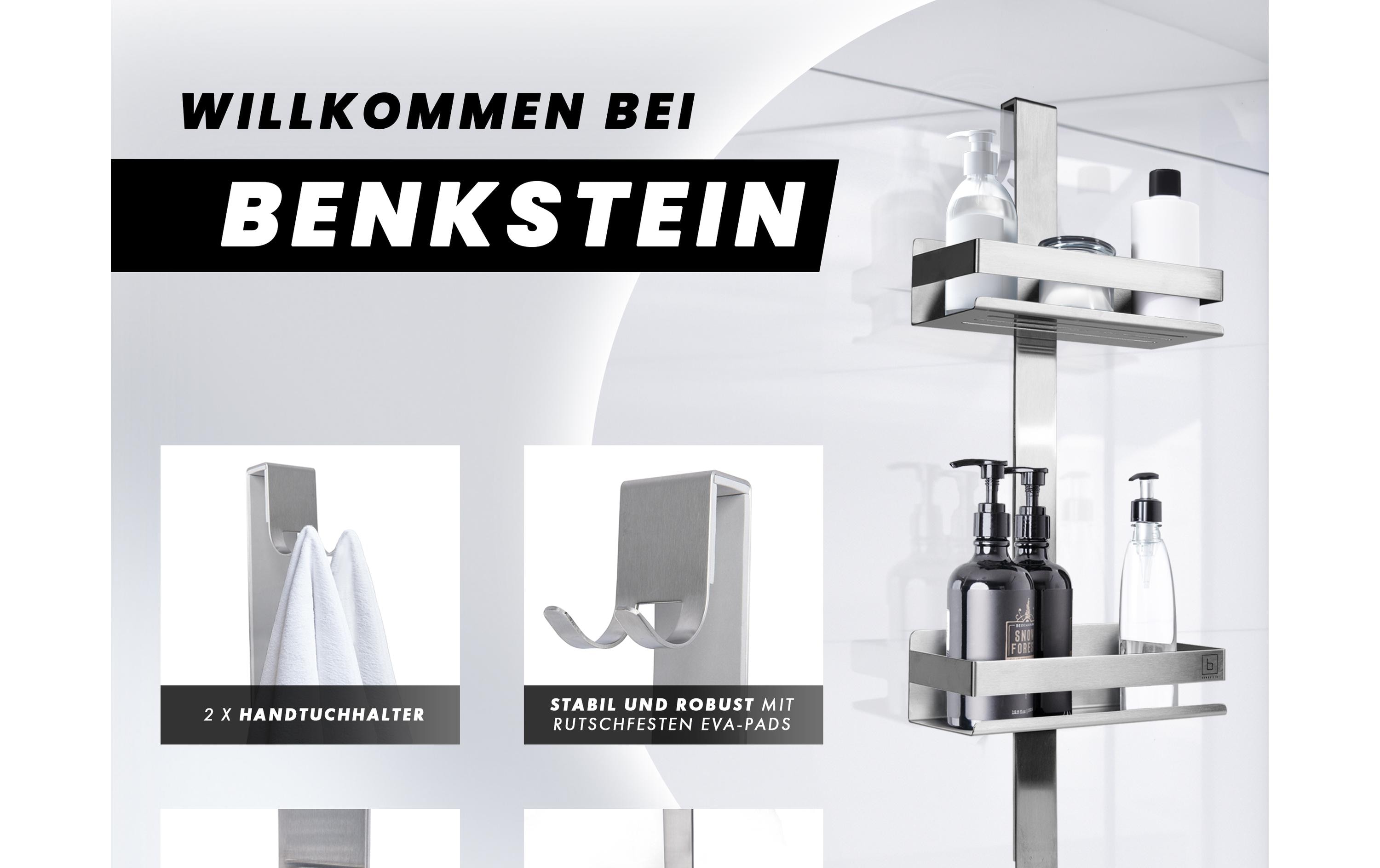 Dusch-Organizer SilberDuschablage mit 2 Duschkörben und Haken zum Hängen
