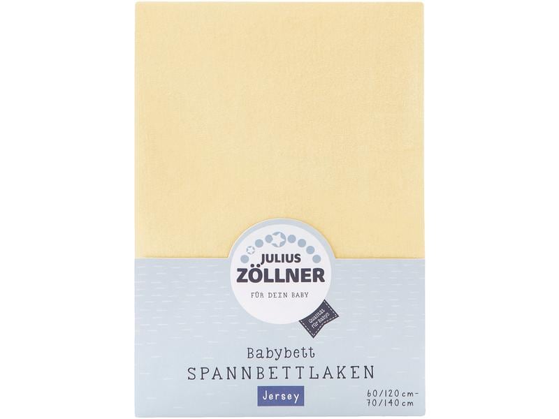 Julius Zöllner Fix-Leintuch Jersey Banana 70 x 140 cm Spannbetttuch für Kinderbett