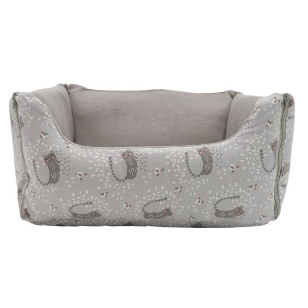 Aime panier pour chat et petit chien, en fourrure, panier imprimé couchage confort doux moelleux pliable réversible taille s 4