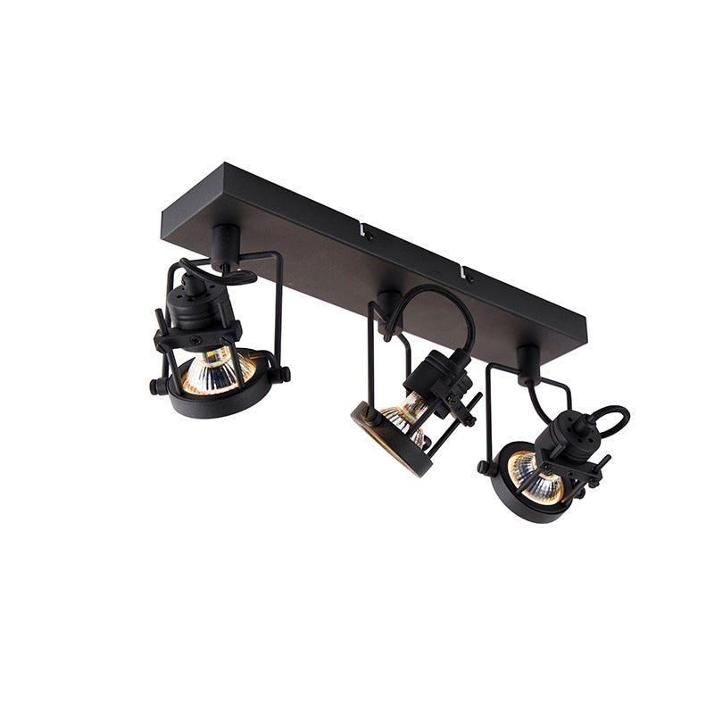 Industriële spot zwart 3-lamp - Suplux