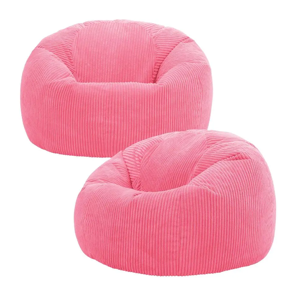 Set van 2 icon Zitzak Kingston - Corduroy Zitzak Volwassenen - Bubblegum
