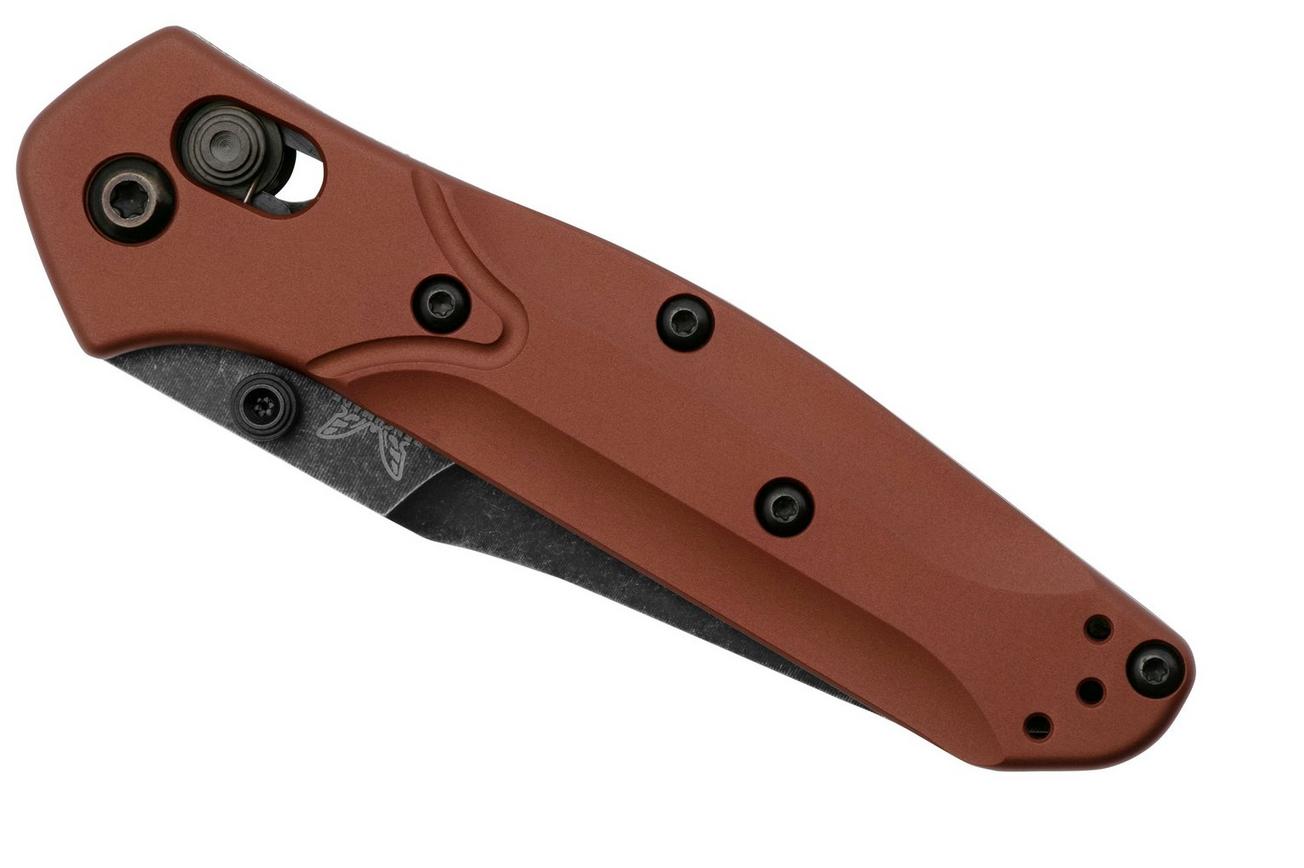 Benchmade 945BK-03 Mini Osborne, DLC Battlewash CPM MagnaCut, Burnt Copper Aluminum zakmes, Warren Osborne design