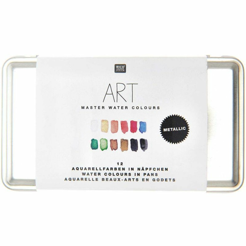 Palette d'aquarelle - 12 couleurs métalliques