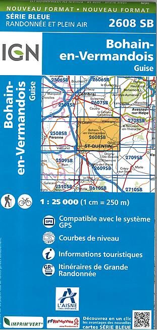 IGN - 2608 SB BOHAIN EN VERMANDOIS 1 25 000