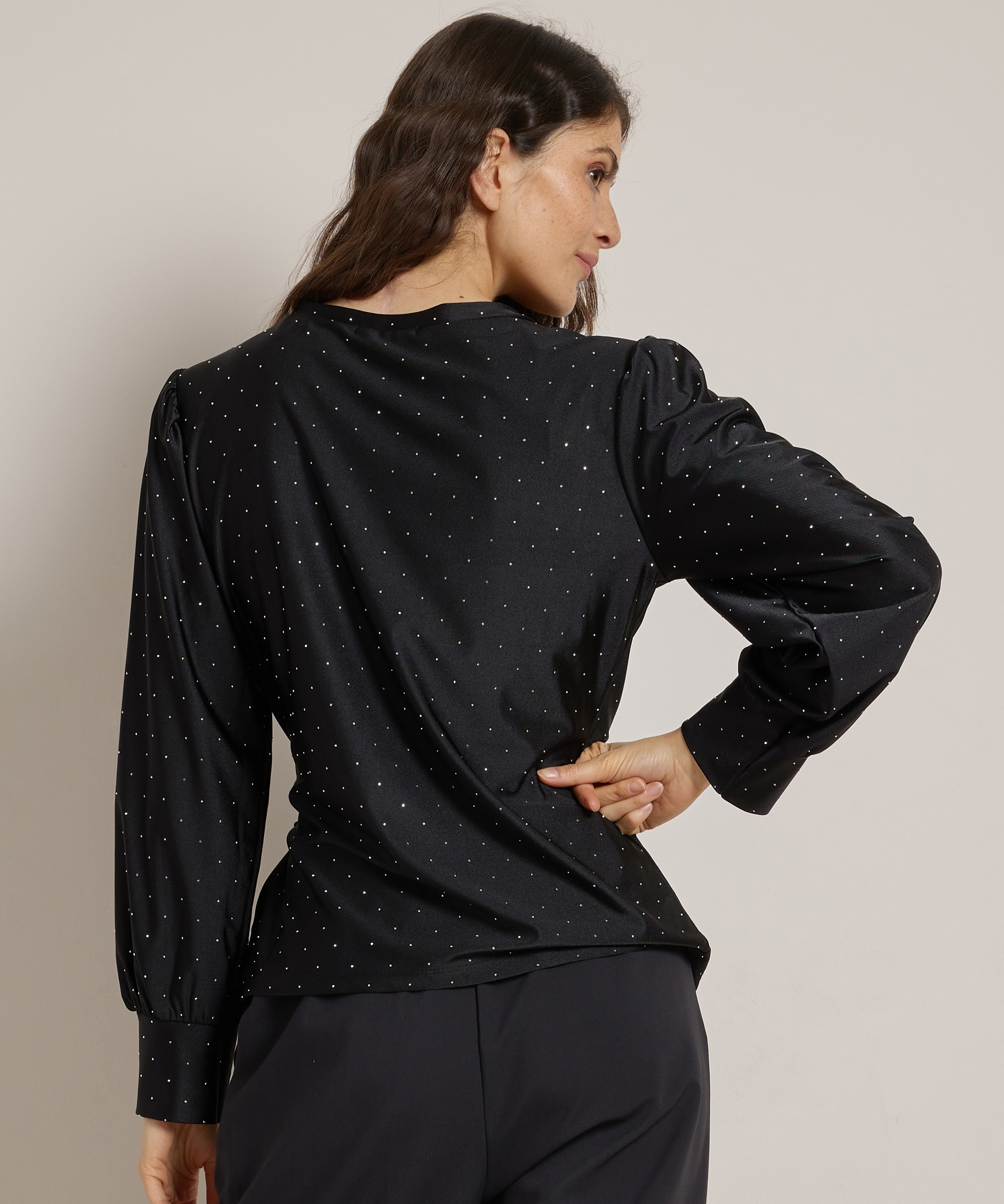 glitter top met strik