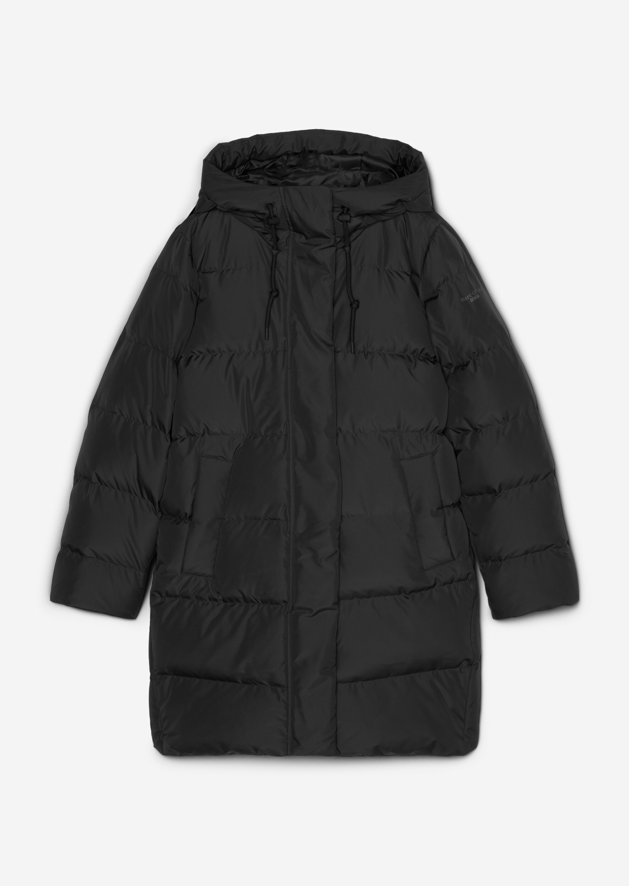 Puffer-Kapuzen-Daunenmantel regular aus teilweise recycelten Materialien