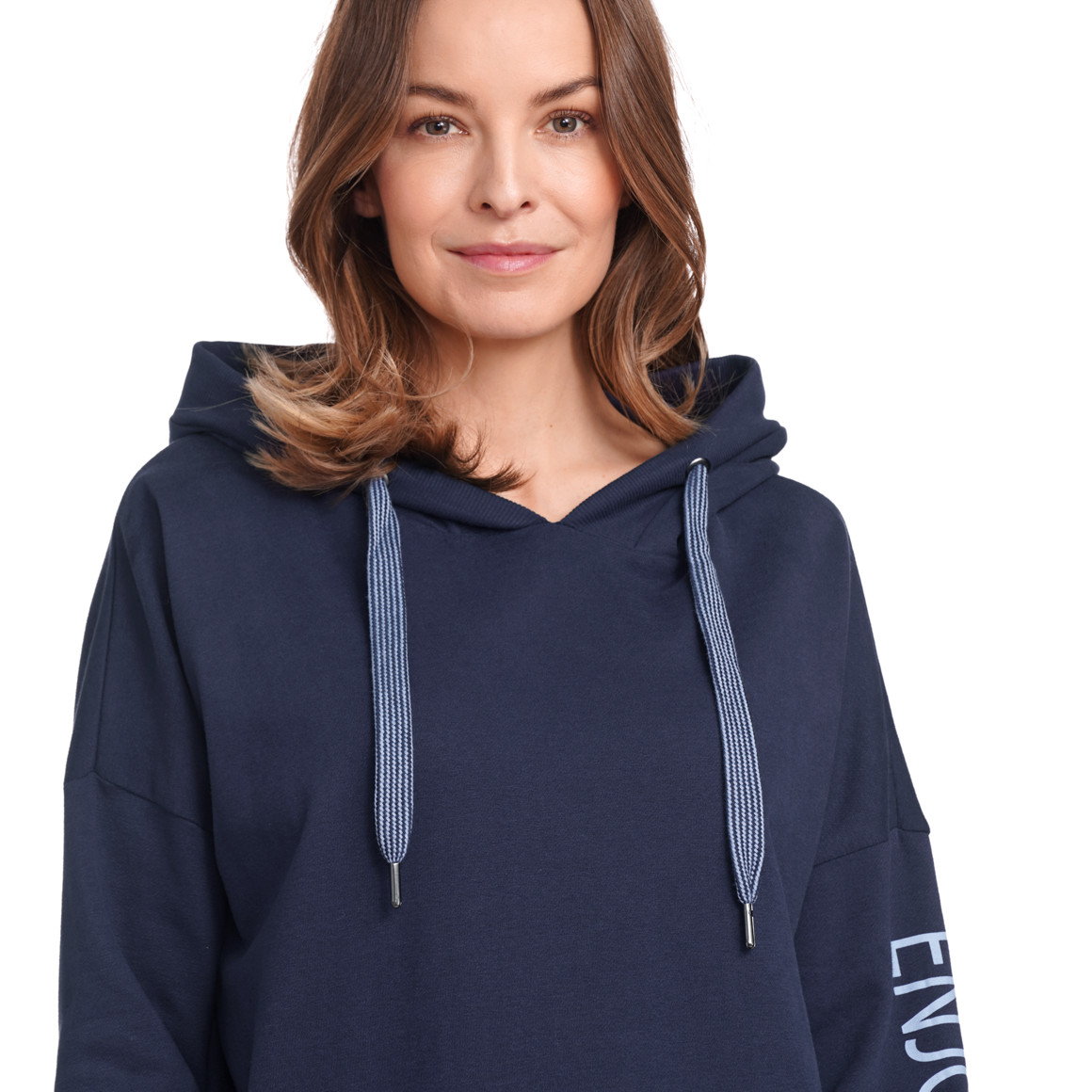 Gina Damen Hoodie mit Message-Print dunkelblau