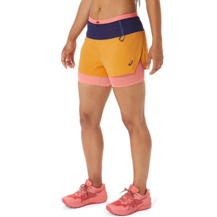 Asics Dame Shorts Fujitrail 2in1 Shorts Gul