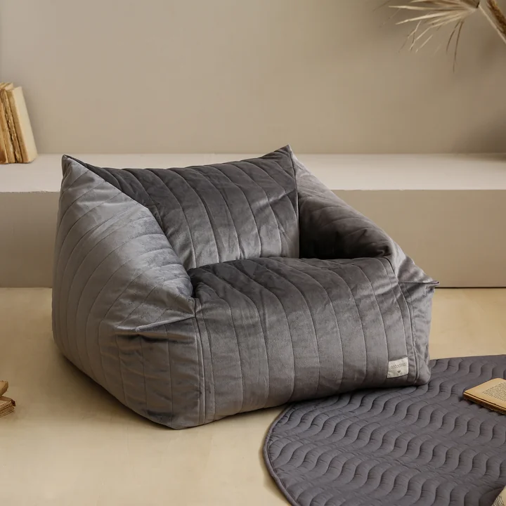 Nobodinoz - Chelsea Samt-Sitzsack, farniente yellow