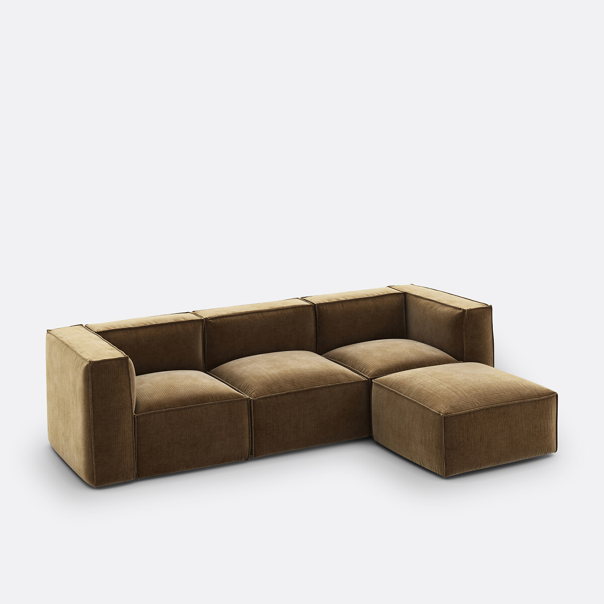LA REDOUTE INTERIORS<br>Poltrona modular em madeira vintage com rodas caneladas, Seven