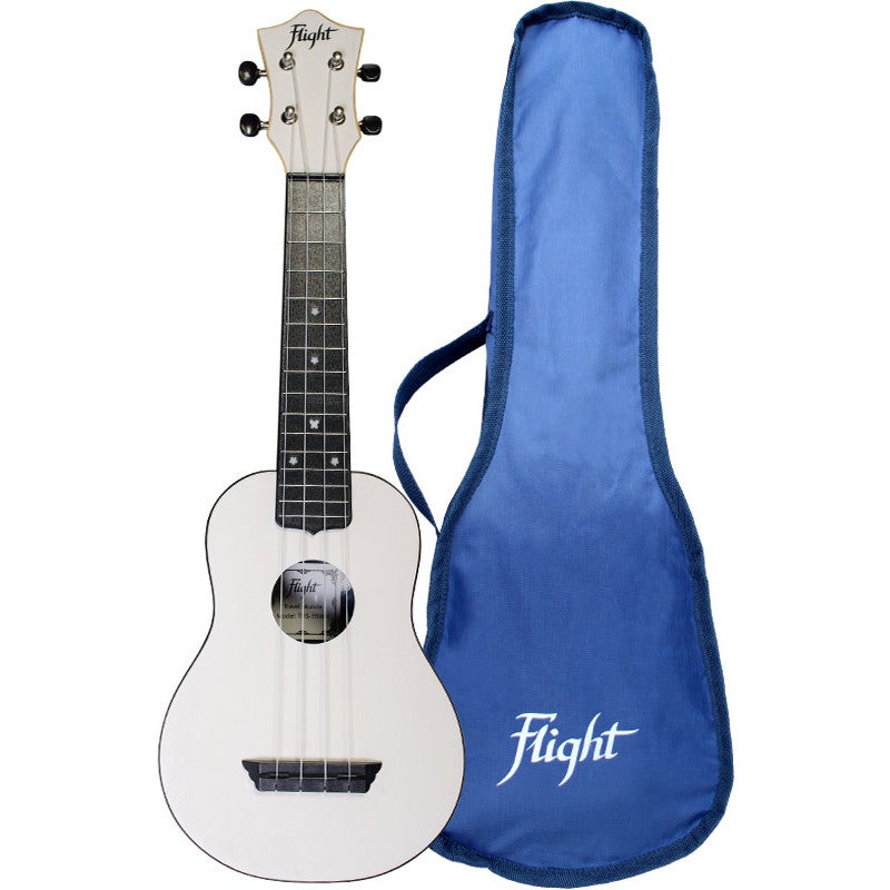 Flight Travel Series TUS35 White sopraan ukelele met gigbag