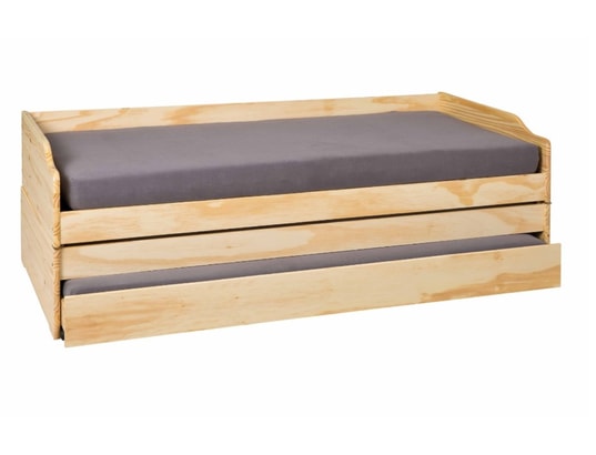 INTERLINK - Lit gigogne Lit multifonctions LOTAR 90x200 naturel