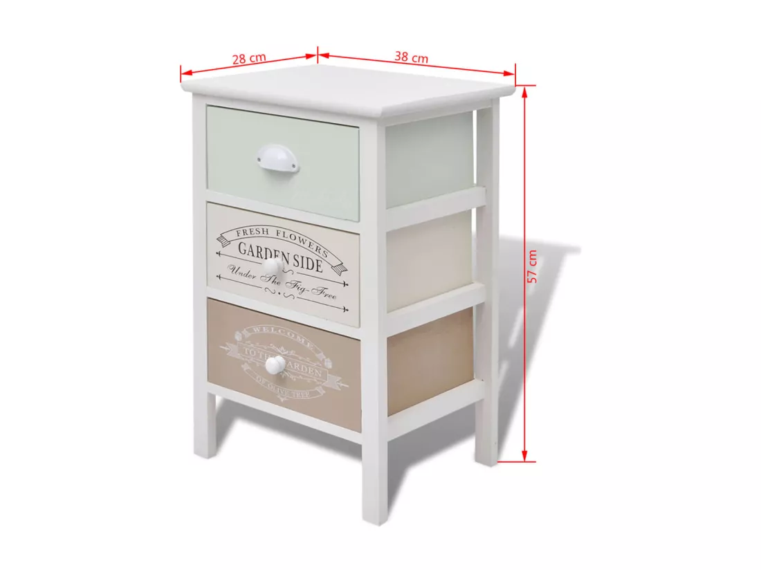 Armoire de rangement en style français 3 tiroirs Bois