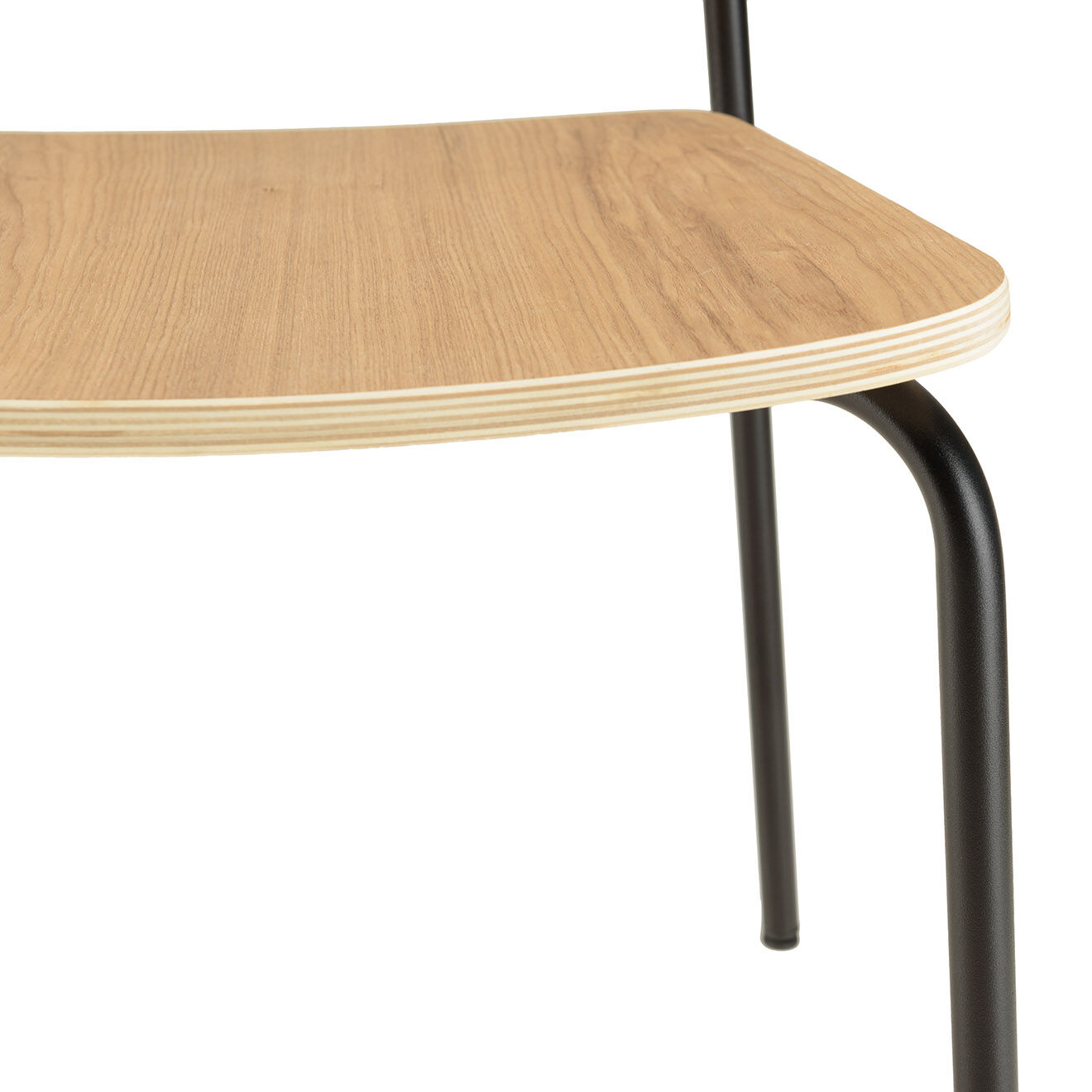 Macabane 2 Chaises d'écolier Tom naturel/noir - 47x51x78 cm