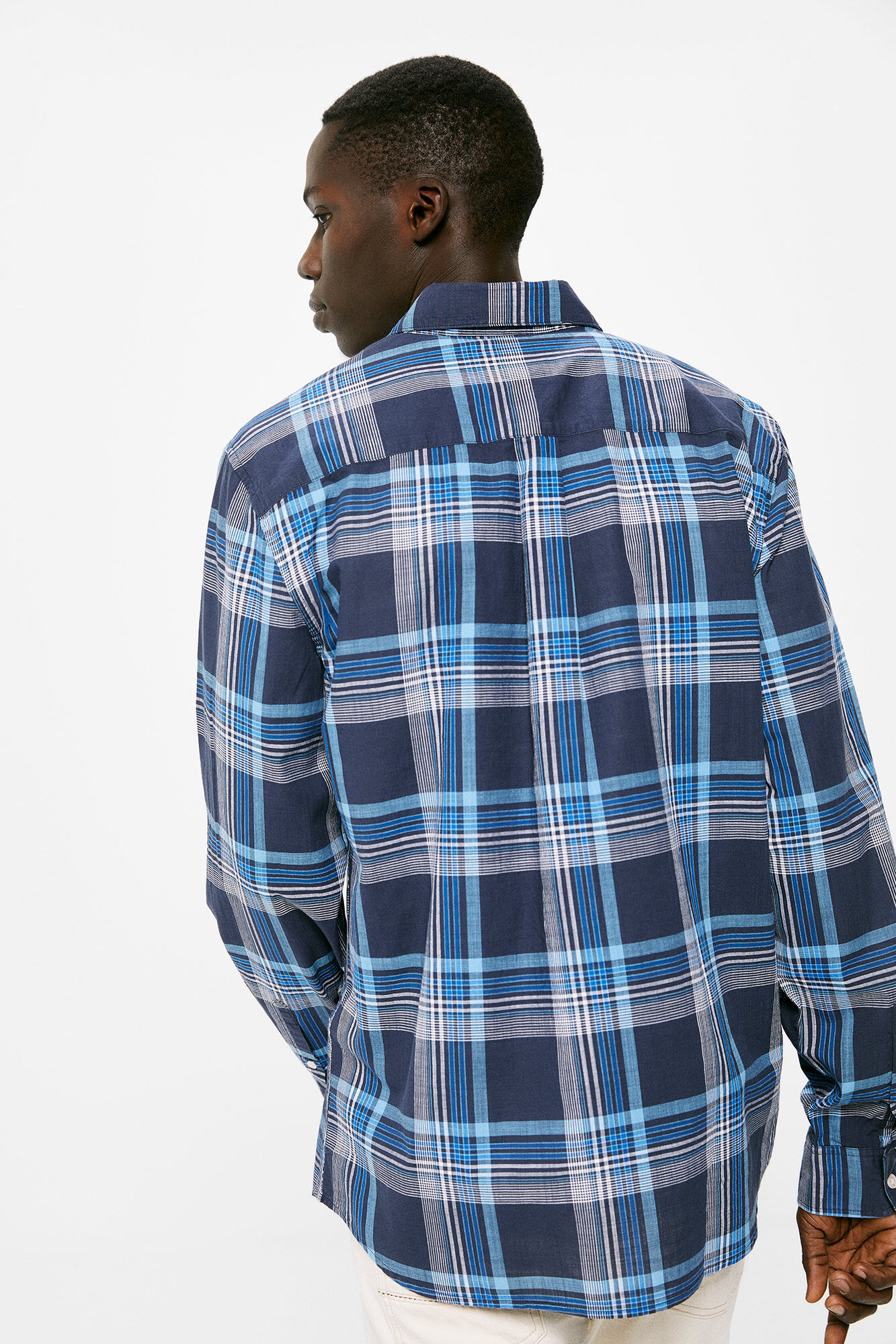 Camisa xadrez leve - azul médio