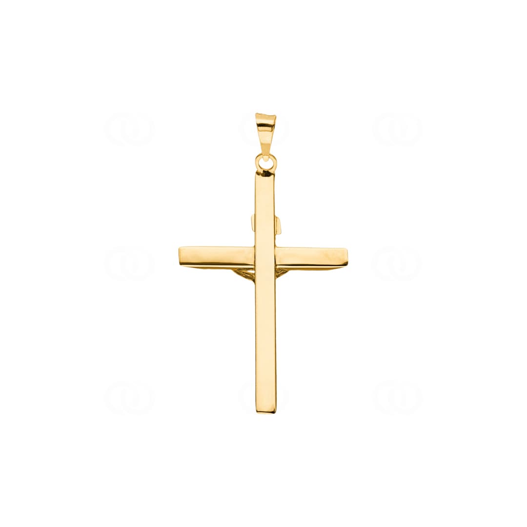 Anhänger 750/18 K Gelbgold Kreuz mit Jesus 37 x 25mm