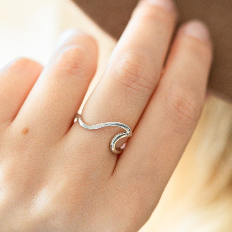 Bague Argent Vague Ajustable Mer Ocean