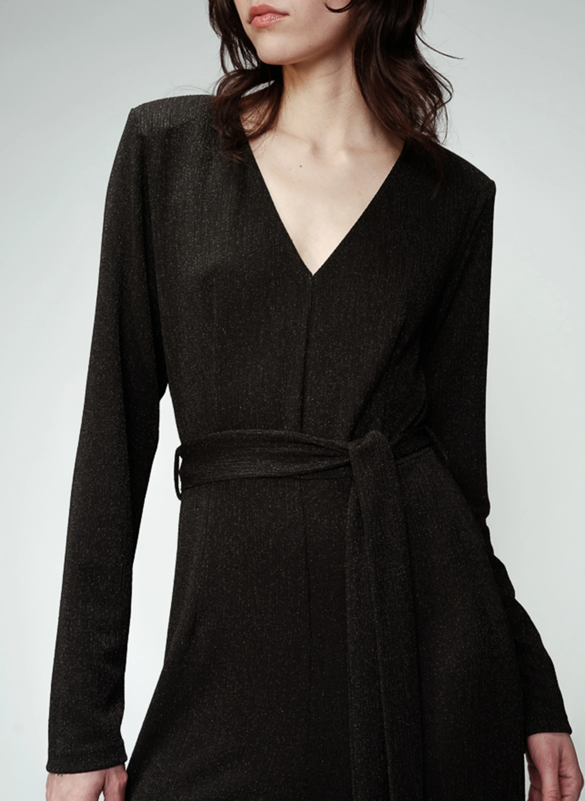 OLIVIA - Combinaison longue ceinturée | Noir