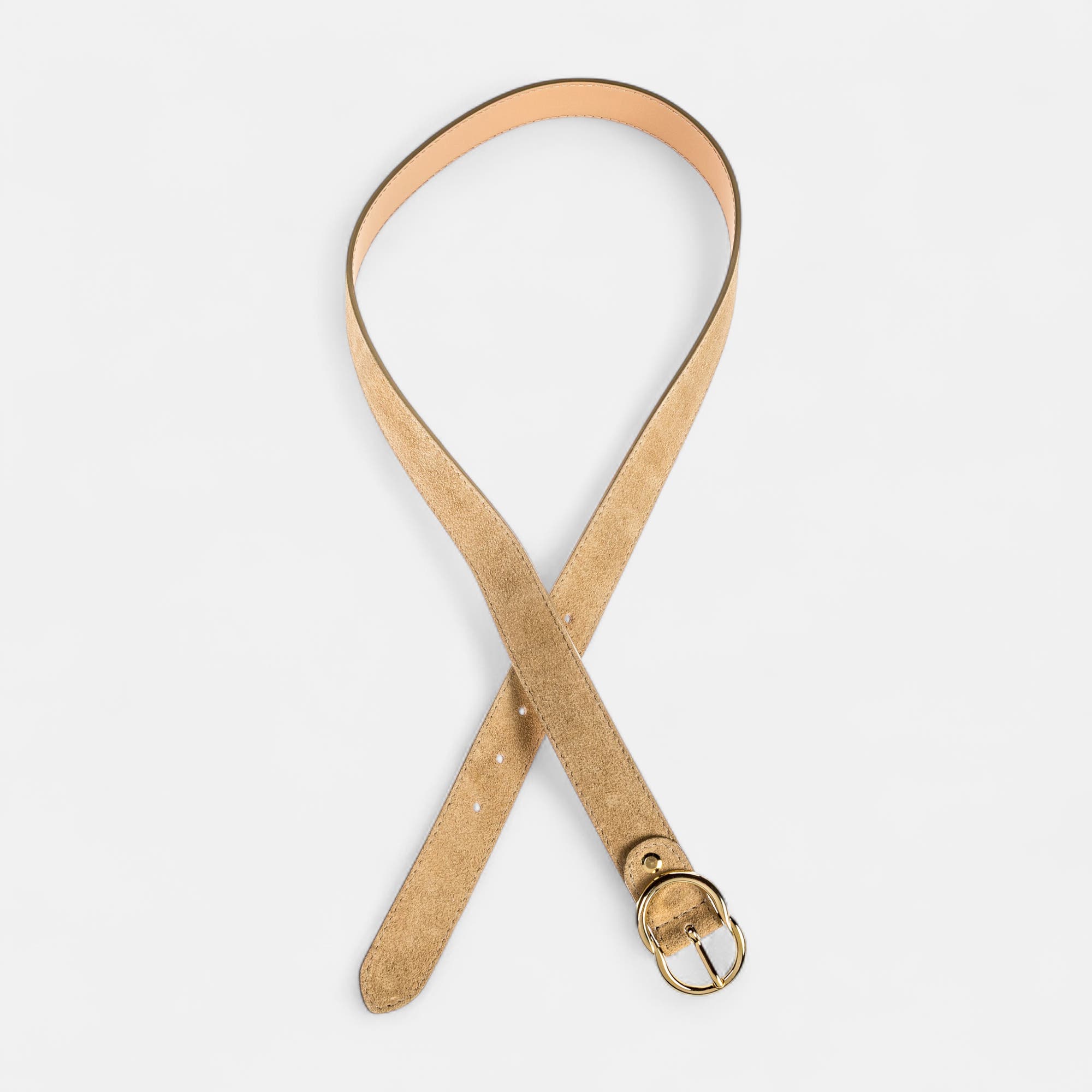Ceinture en cuir beige