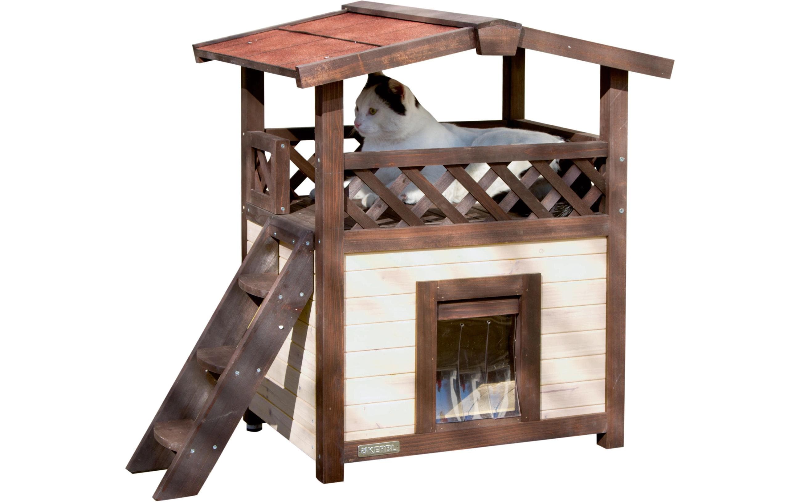 Katzenhaus 4-Seasons Deluxe 88 cm x 57 cm x 77 cmGemütliche Katzenvilla für Freigänger