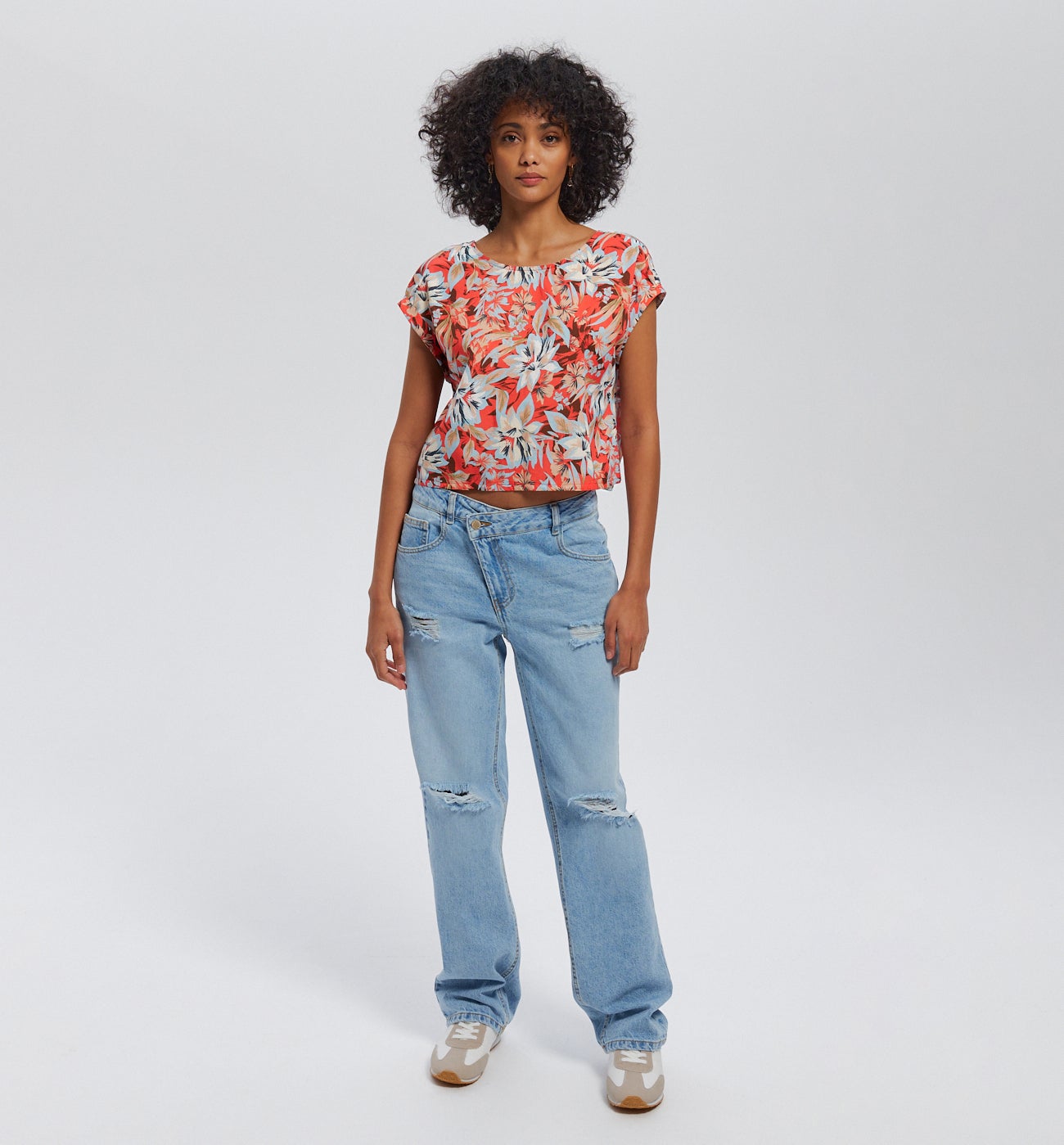 Blouse imprimée recto-verso - Imprimé rouge