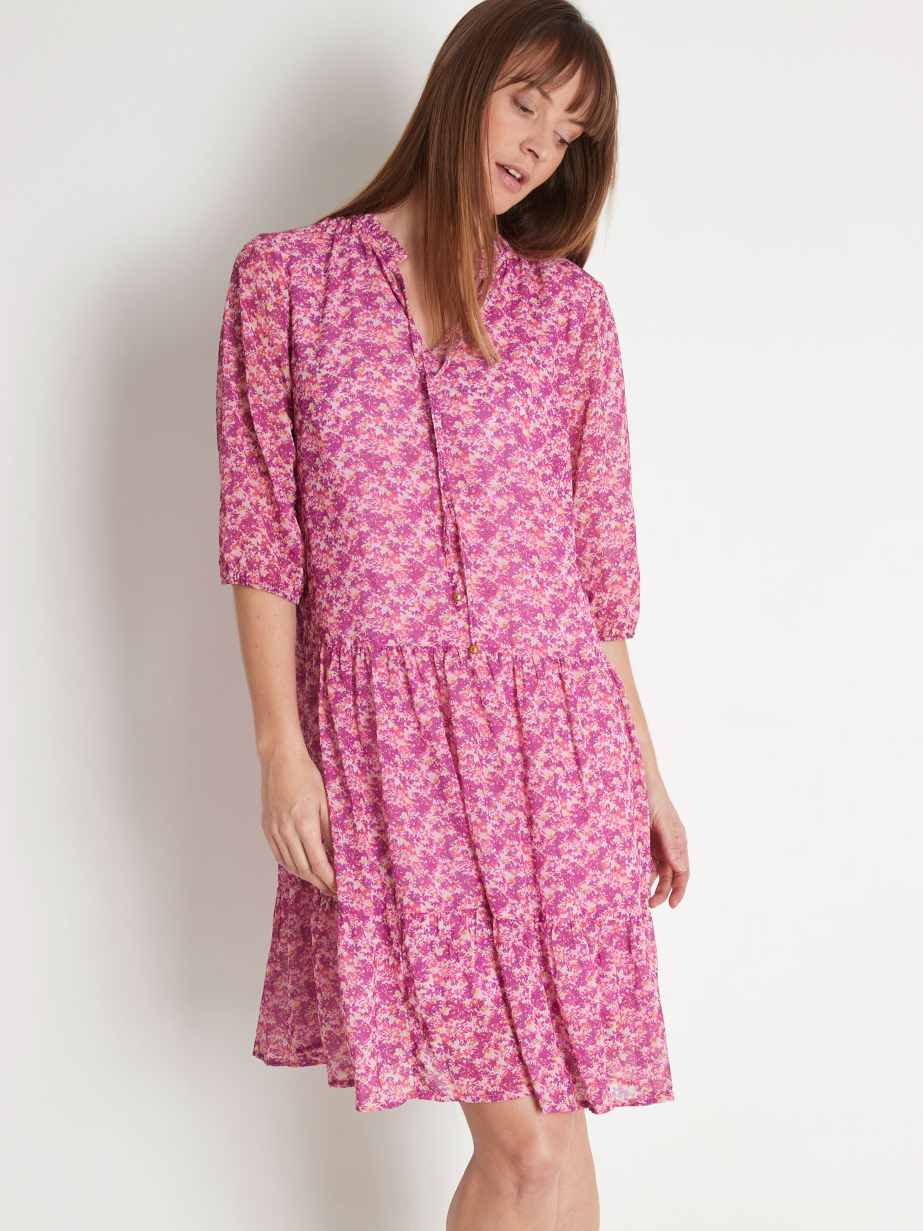Robe fluide à volants