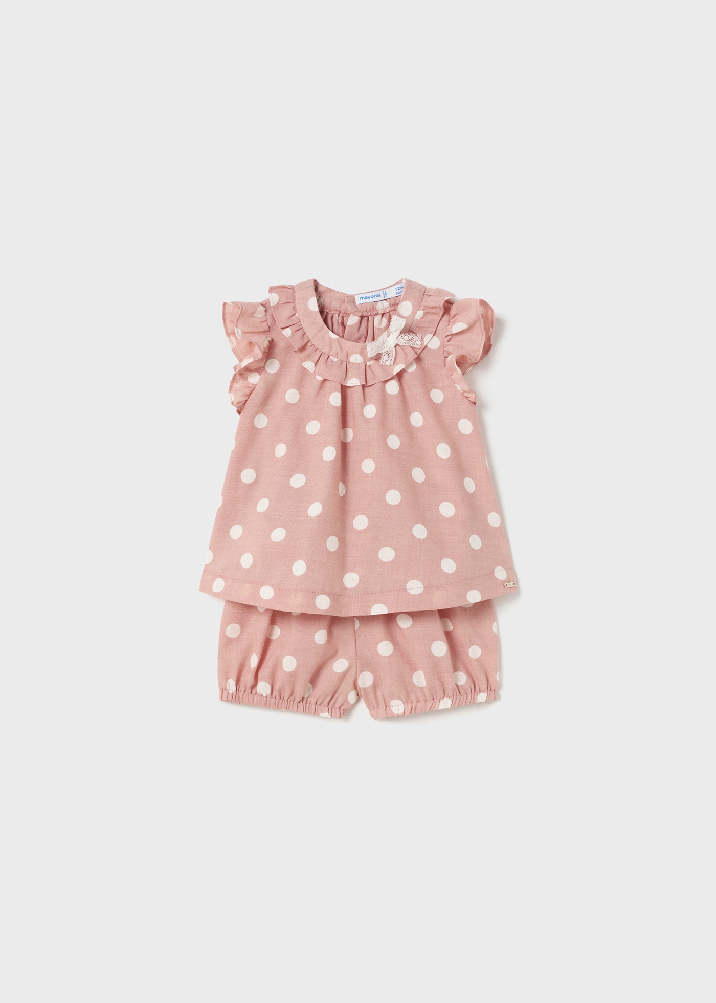 Conjunto de duas peças com estampa de bolinhas para bebê