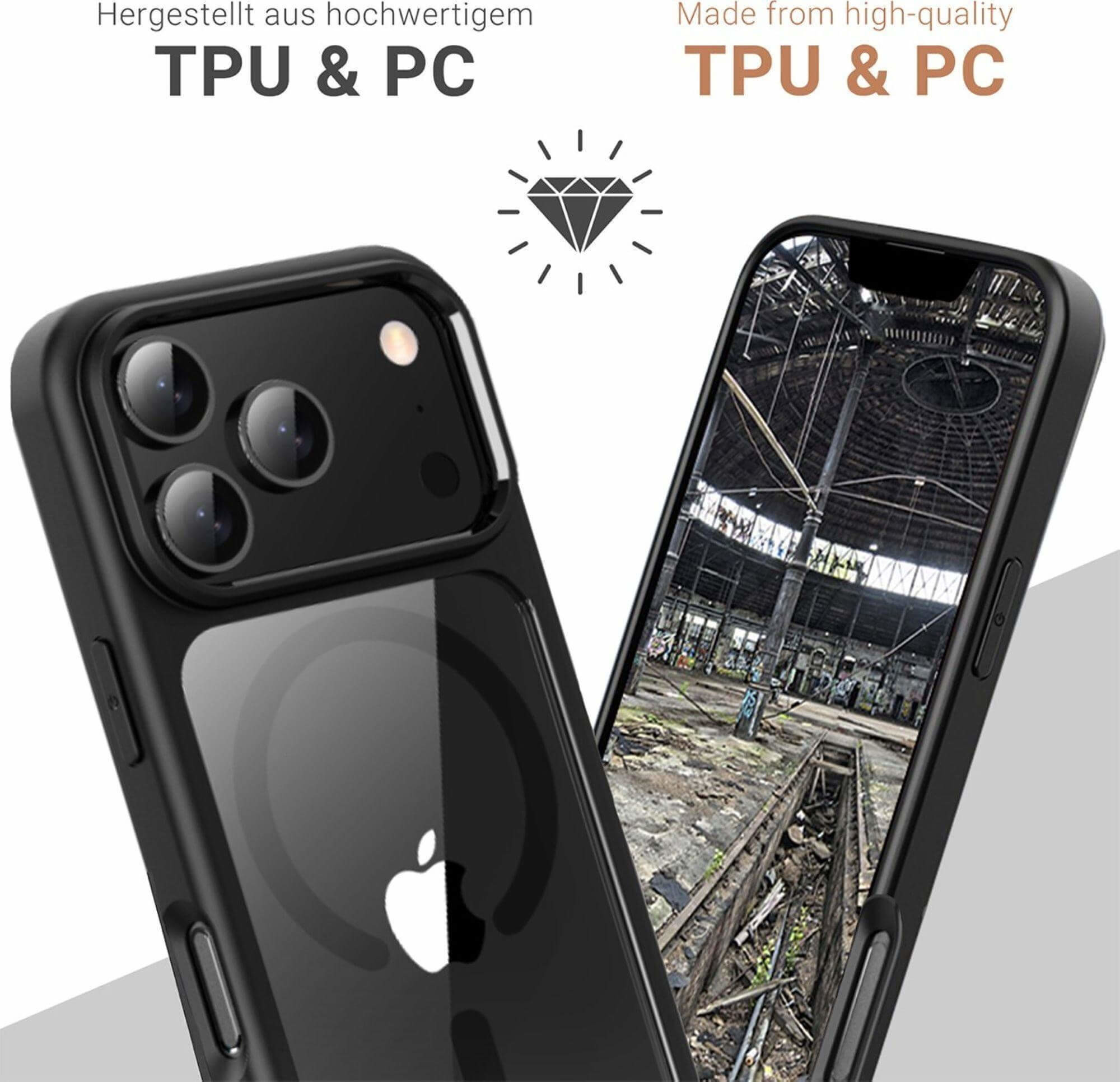 iPhone 17 Pro Max MagSafe Hybrid Hülle TPU Bumper   Acryl Rückseite Pankow Hybrid (11162) - Schwarz / Transparent