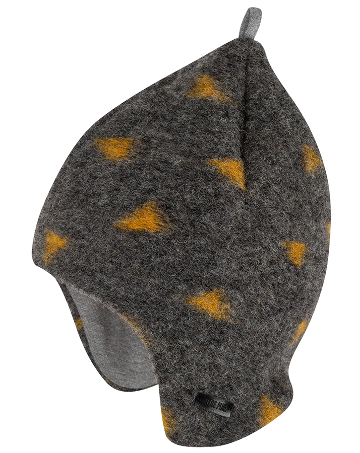 Fleece-Mütze INKA WALK TRI mit Wolle in grau/honig