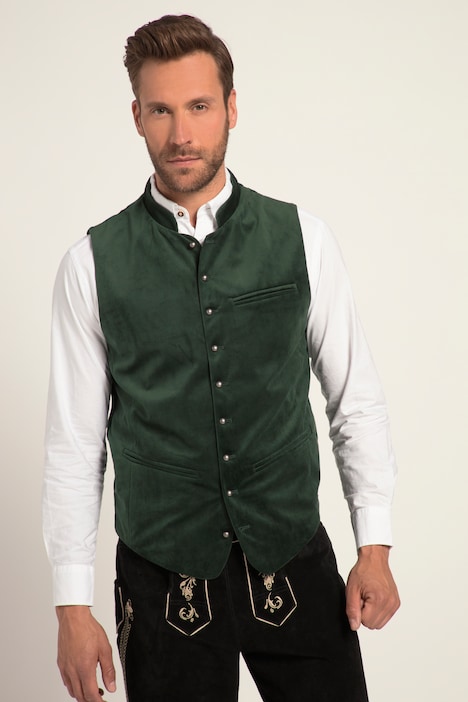 Weste, Tracht, Samt, Stehkragen, Strickrücken, bis Gr. 70