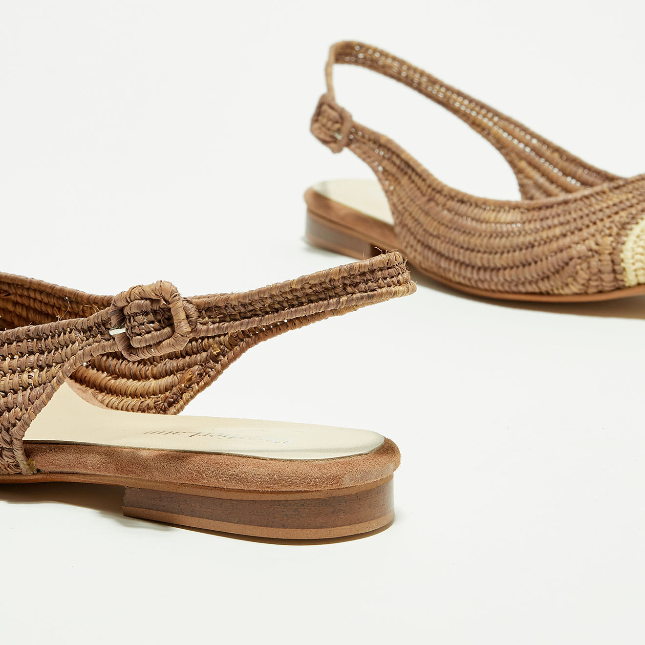 Quartier Latin Slingbacks en Raphia café/naturel