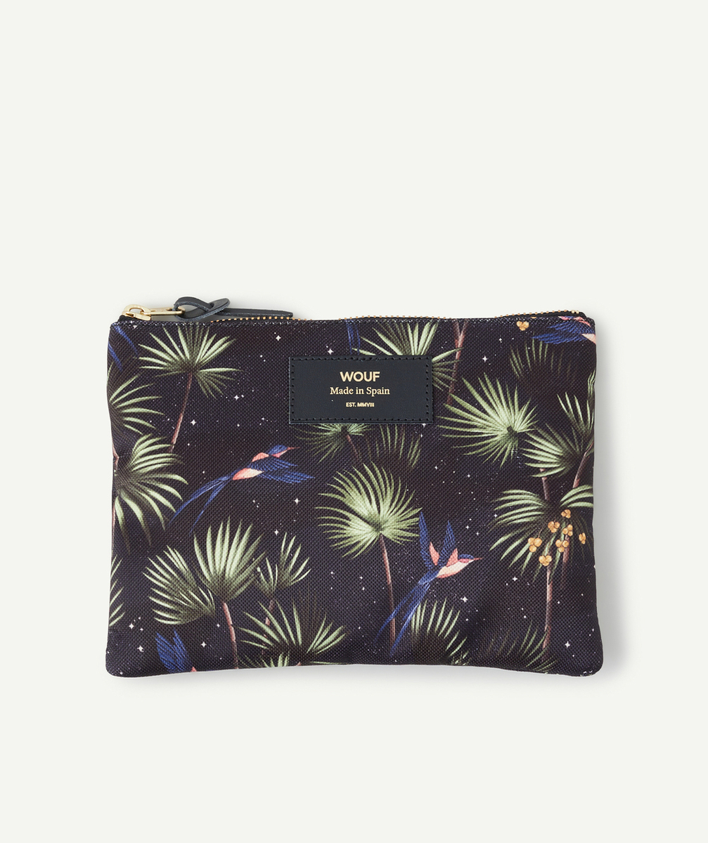 WOUFPOCHETTE EN FIBRES RECYCLÉES IMPRIMÉE TROPICAL