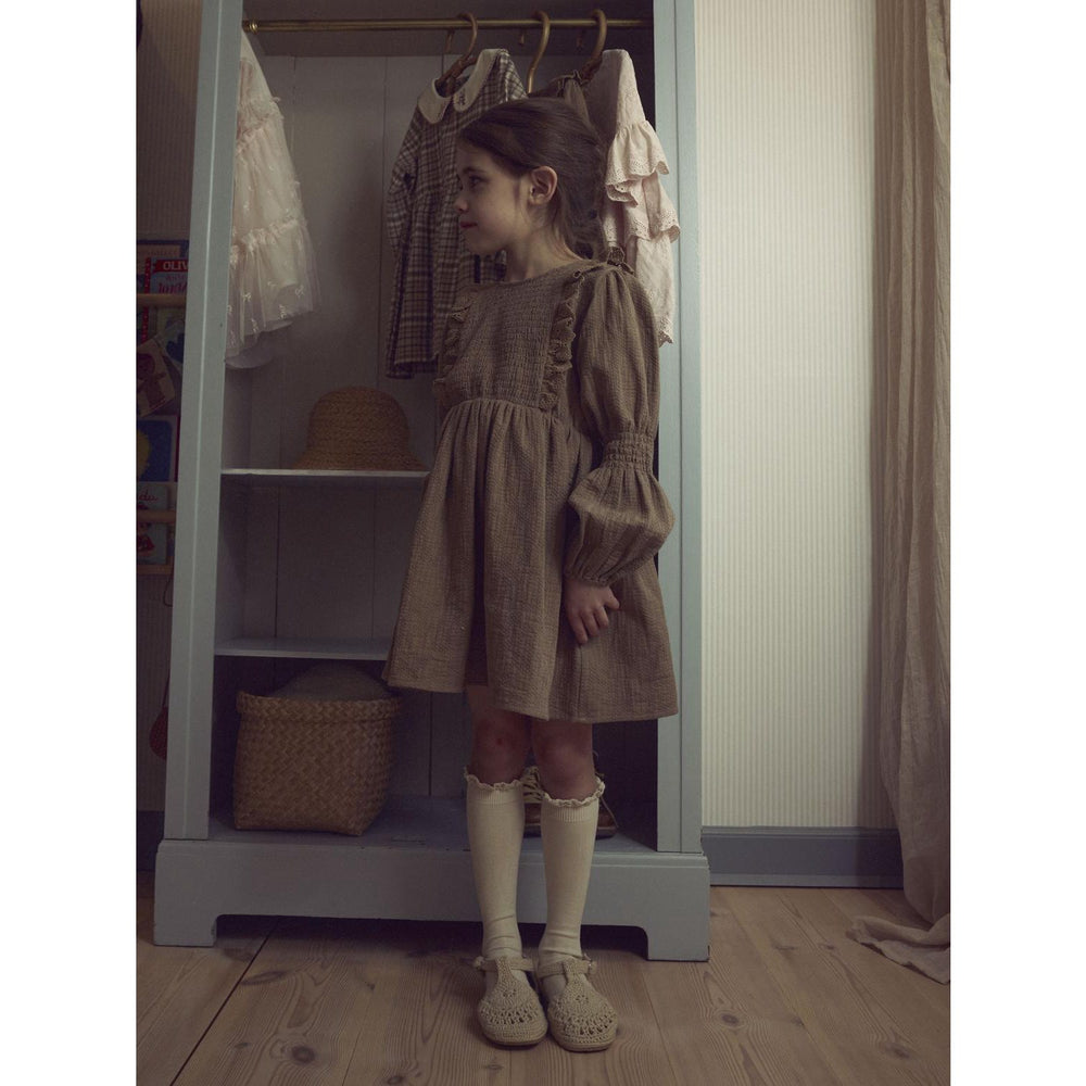 Køb Lil'Atelier Sepia Tint Nmfrosita Liu Ls Kjole Lil