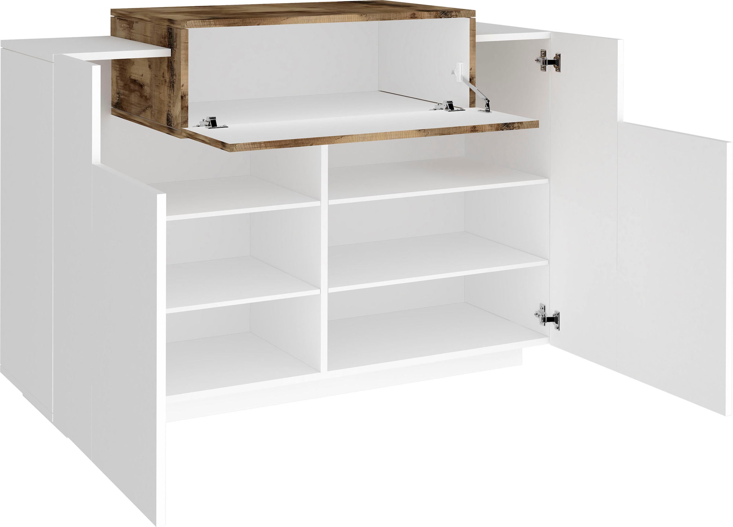 INOSIGN Schuhschrank »Coro, Schuhschrank, Schuhkommode, Schuhregal grifflos Doppeltiefe« 2 Türen, 1 Klappe, 7 Fächer, Hochglanz Fronten, Breite 120