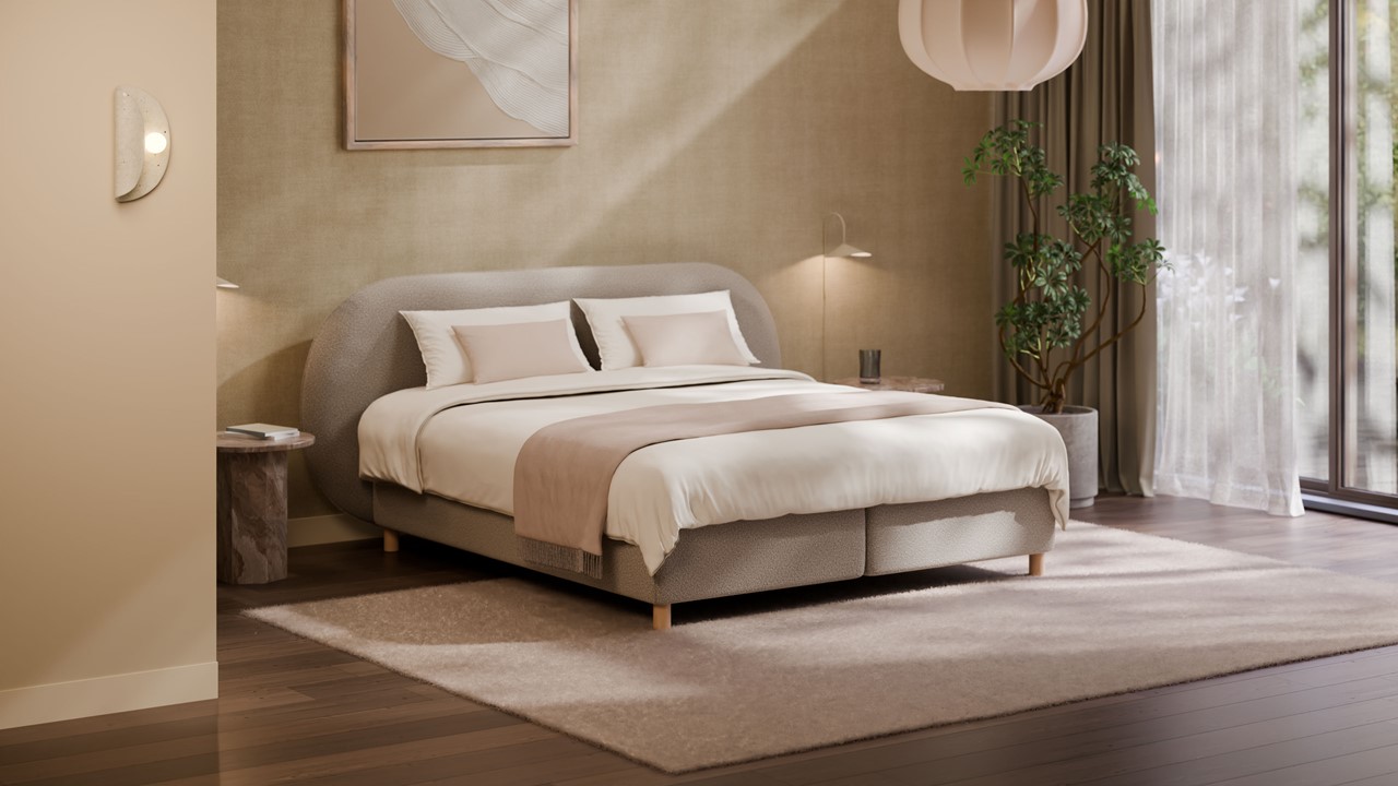 Boxspring Flow met Kårlsson Excellence matras - Wool look natural