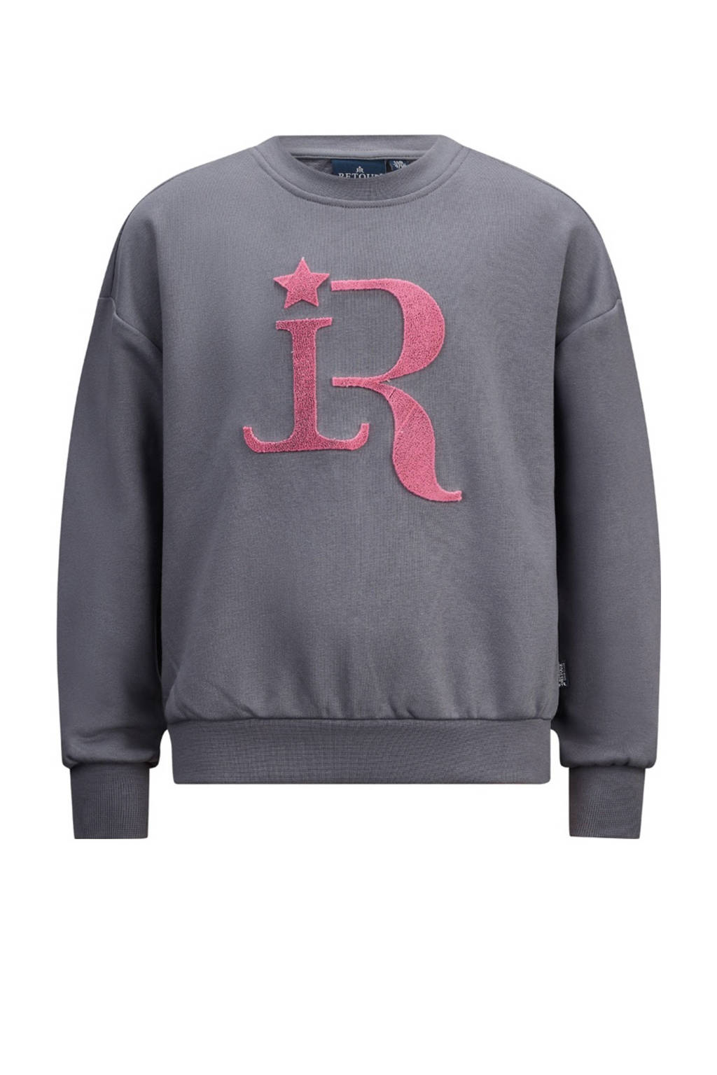 Retour Jeans sweater Grace met printopdruk staalgrijs