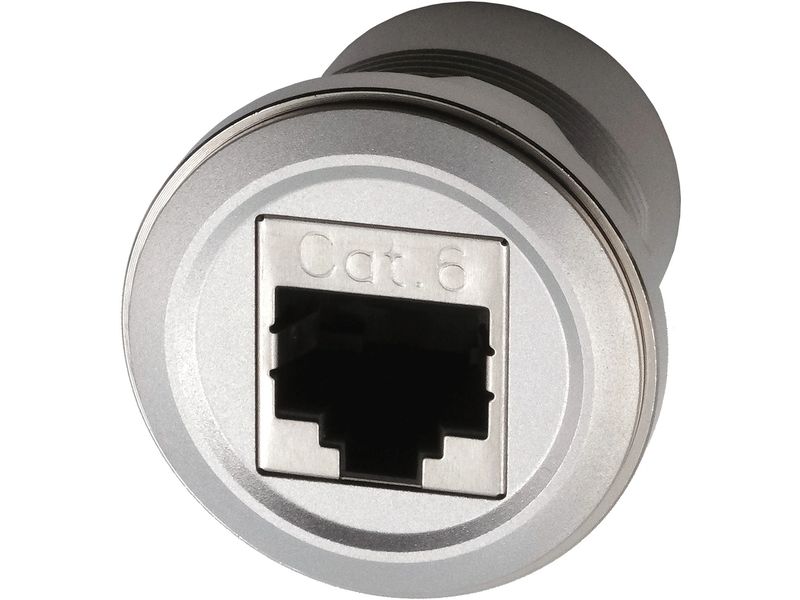 Exsys RJ45 Einbaubuchse Cat.6 1 Stück Einbau-Adapter Cat.6 aus Metall
