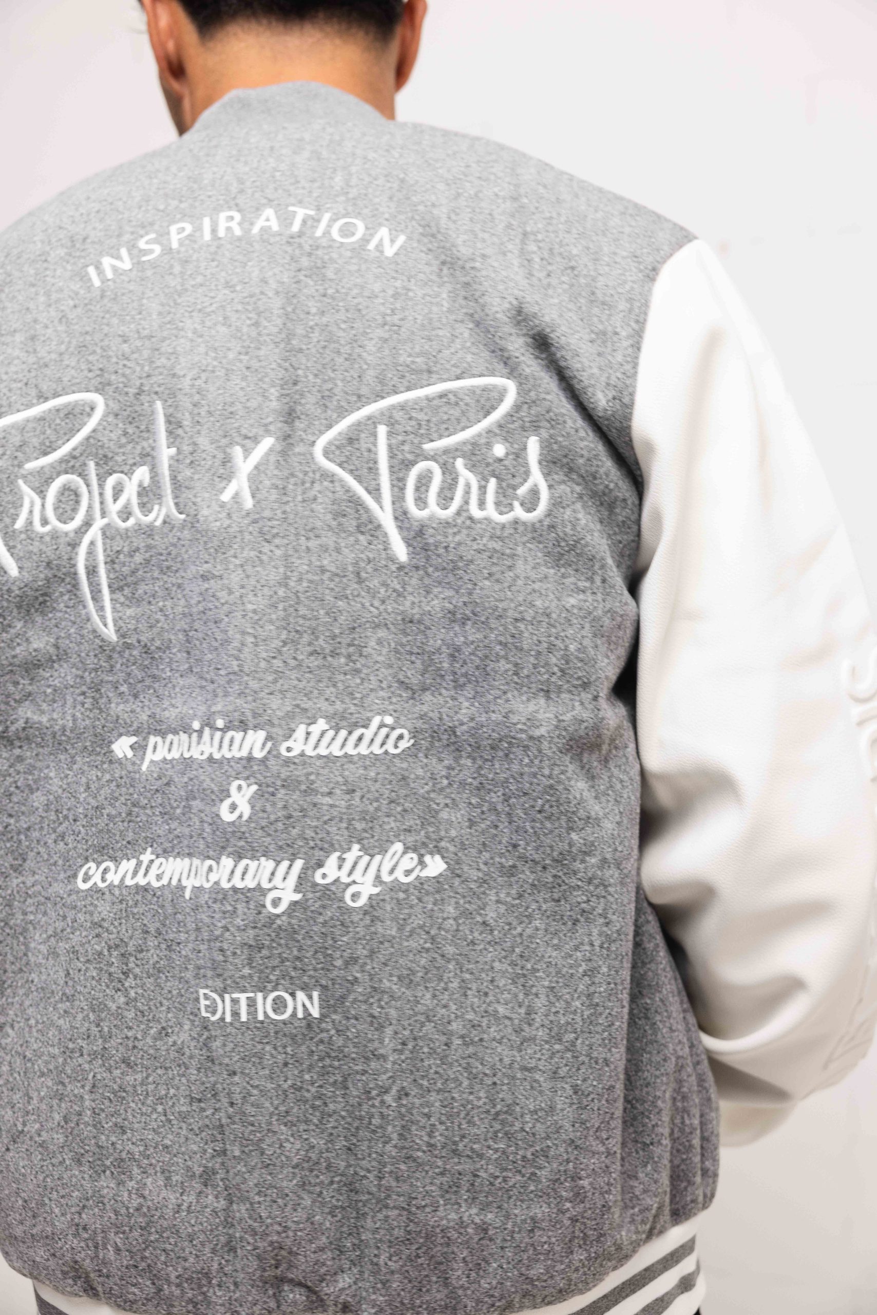 Project X Paris Oversized University Varsity Jas Heren Grijs