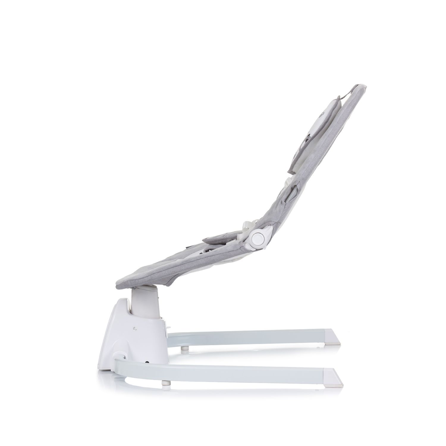 Chipolino Babywippe Oasis Fernbedienung, Timer, Moskitonetz, Gurt, Plüschtiere grau