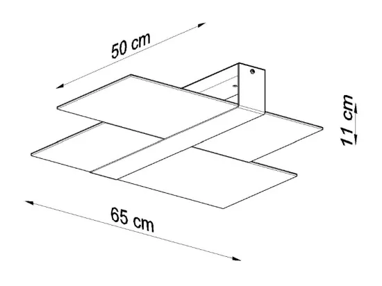Sollux Lighting Massimo Plafonnier décoratif encastré, blanc, 2x E27